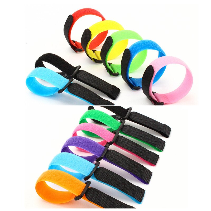 30cm 20cm Nylon Reverse Buckle Hook Loop Cable Fastener Ties Car Trunk Organizer Multi-color Velcroing Strap