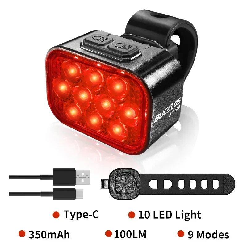 BUCKLOS Bicycle Light Led Rear Light Waterproof Bicycle Lamp USB Charge Bike Flashlight for Bicycle Front Taillight Lantern: Yellow