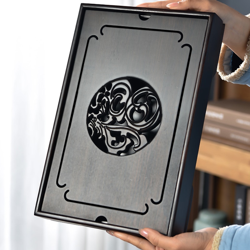 Household Luxury Modern Tea Set Tray Tea Table Simple Small Tea Sea kung-Fu Water Storage tray Round Rectangular Tray