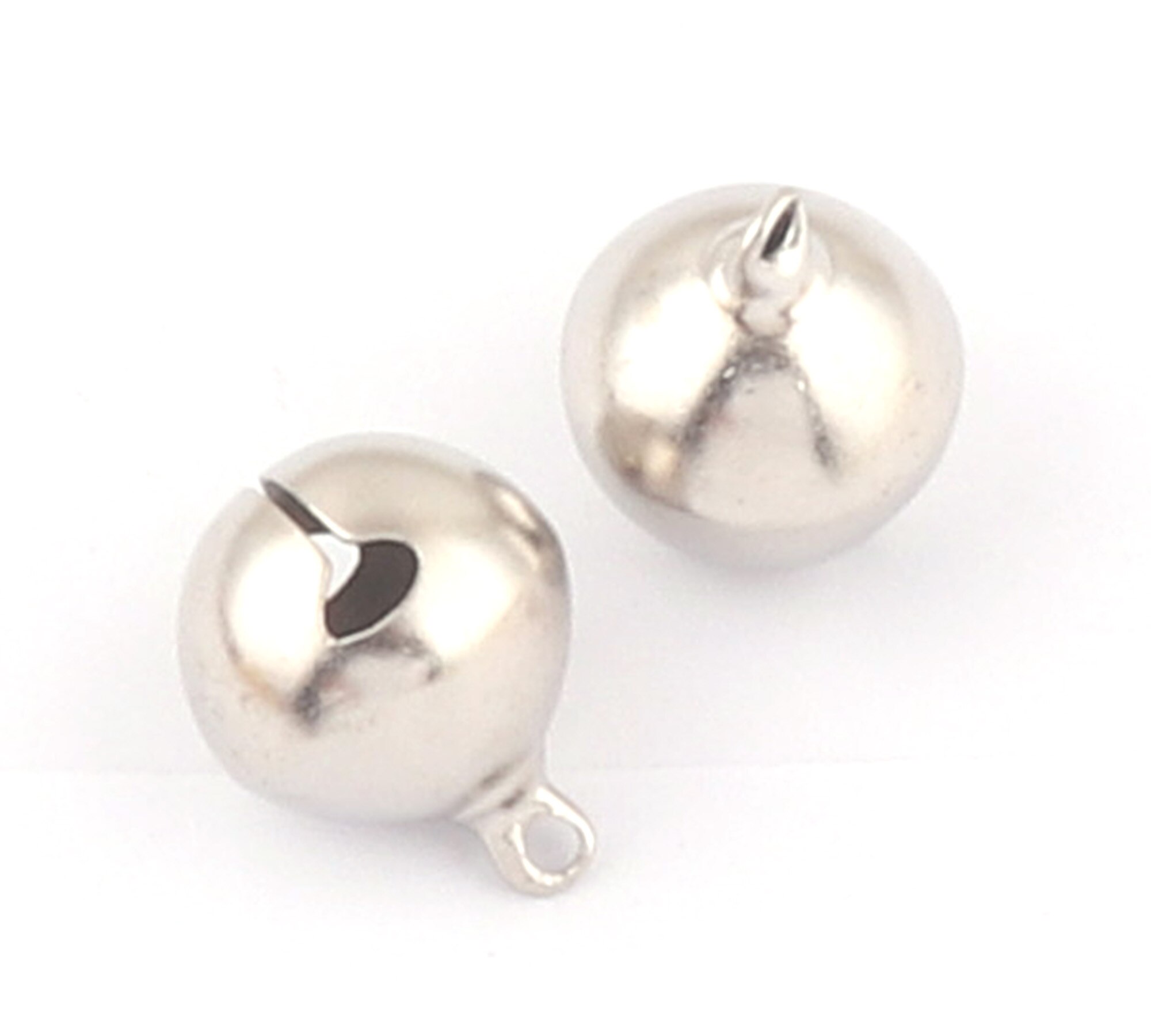 Silver Jingle Bells Christmas Decoration Tree Bells Sound Bells Bulk Jingle Bells Charm Pendants Jewelry Making Crafts 20mm