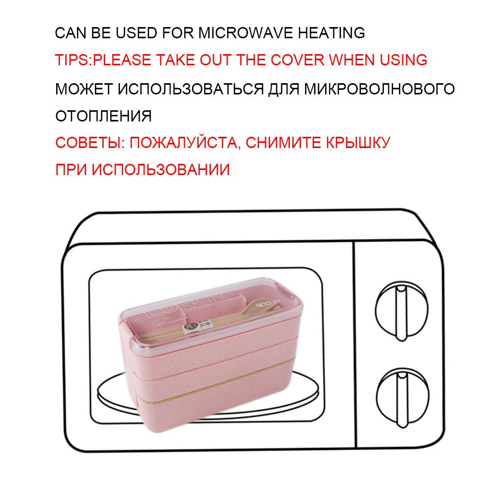 750ml 2 Layers Eco-Friendly Lunch Box Wheat Straw Material Bento Box Microwavable Dinnerware Lunchbox Leakproof Food Container