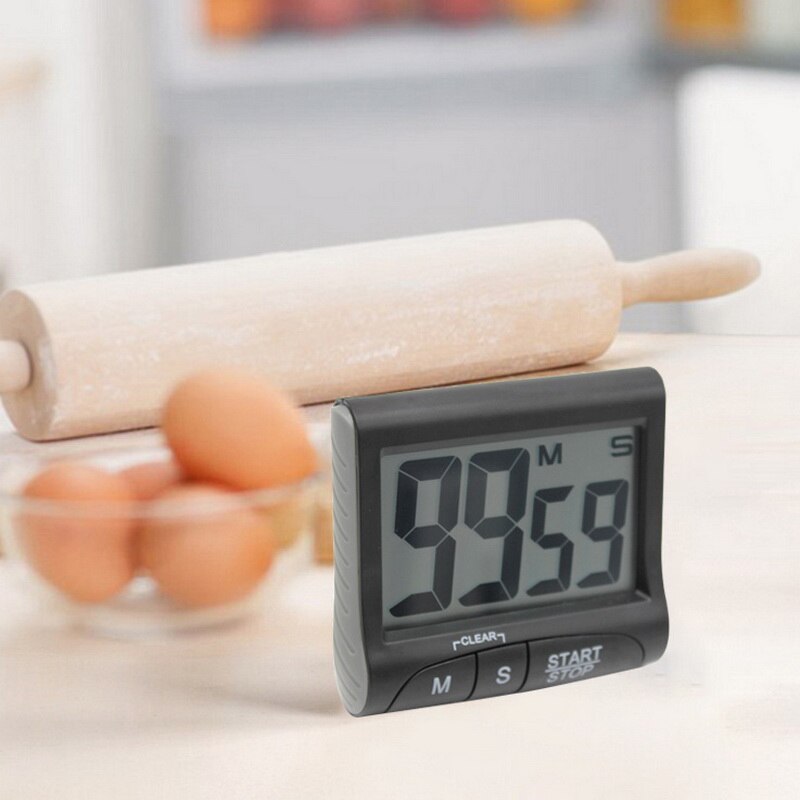 LCD Digital Display Timer Multifunctional Portable Kitchen Timer With Alarm Clock & Countdown Memory Function Cooking Timer