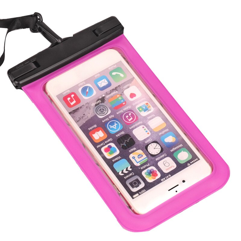 Teléfono Móvil cubierta de mochila a prueba de agua pantalla táctil cámara HD sumergible Universal buceo conjunto impermeable IPX8: pink