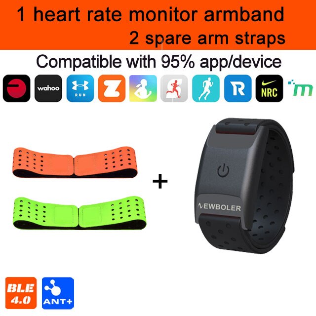 NEWBOLER Heart Rate Monitor Armband Optical Fitness Outdoor Heart Rate Sensor Bluetooth 4.0 ANT+ For GARMIN Bryton Bike Computer: B03