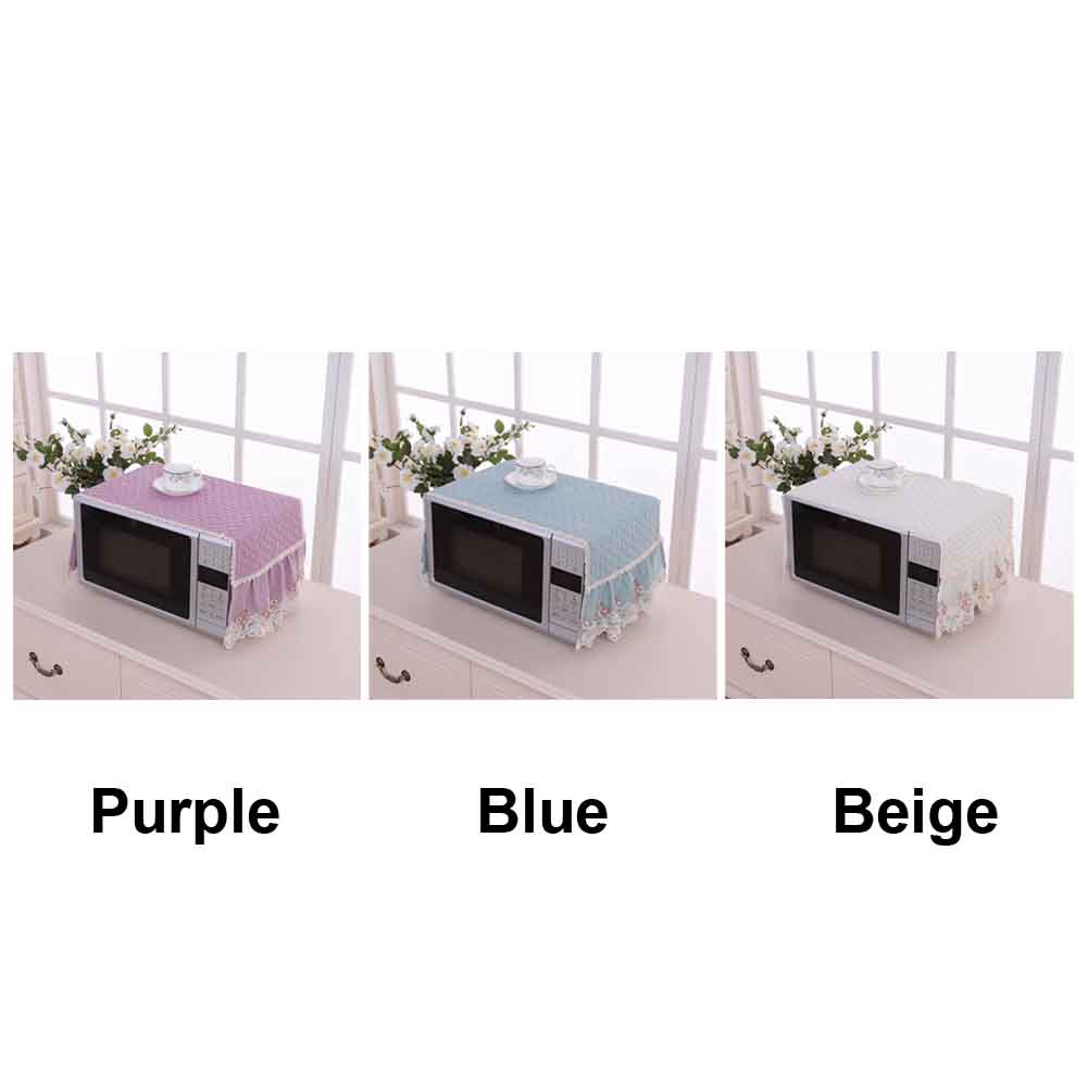 Anti Oil Hood Microwave Oven Cover Protection Kitchen Decoration Simple Dining Home Accessories Dust Proof Lace Embroidery