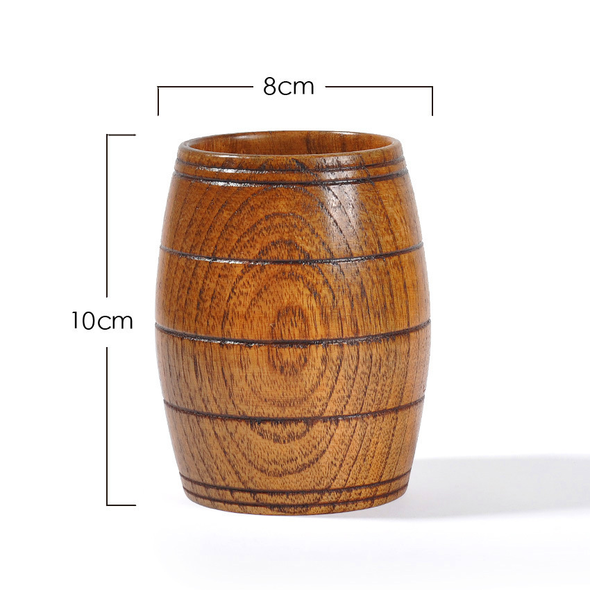 350ml Classic Style Natural Wood Cup Wooden Beer Mugs Drinking For Party Novelty Eco-friendly: no holder