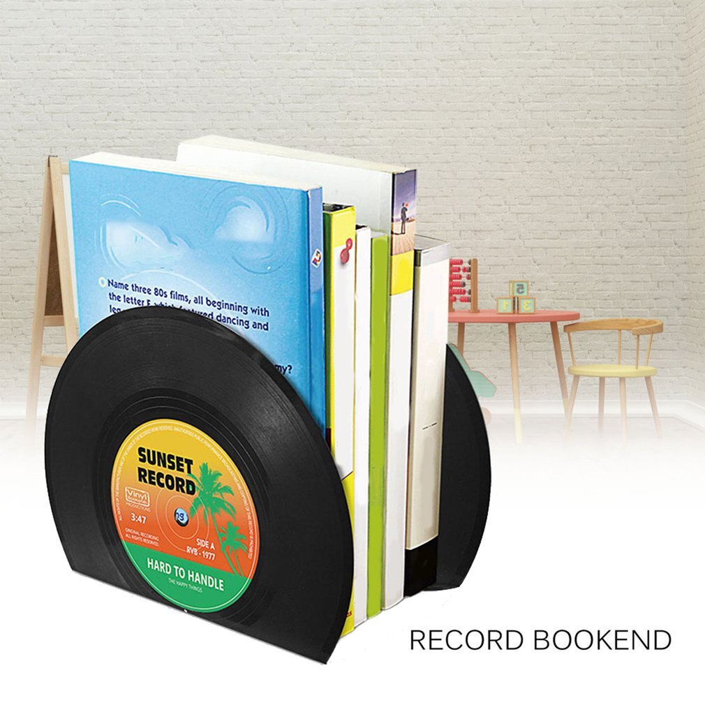 1 Pair Record Bookend Plastic Unique easy to use and practical