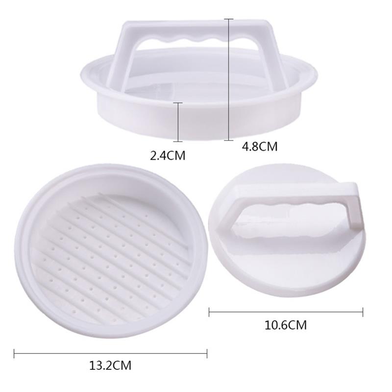 1 Set Round Shape DIY Hamburger Meat Press Food-Grade Plastic Meat Burger Maker Mold Hamburger Press Practical Kitchen Tools