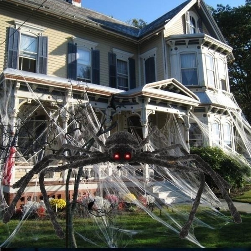 Grand araignée en peluche pour Halloween, accessoires de décoration de fête, grande araignée d'extérieur, chambre de décoration, tour d'une farce, grande araignée
