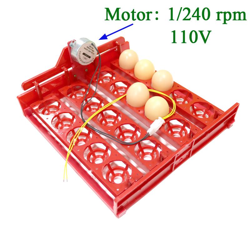 20 Eggs Incubator Turn Eggs Tray 220V/110V/12V Motor Chicken Eggs Automatic Hatching DIY Incubator Accessories Equipment 1 Set: GRAY