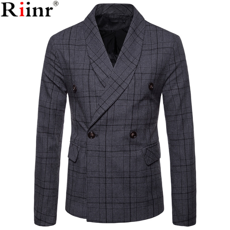 Riinr blazer afslappet blazere mænd gitter formel jakke populær mænd kjole jakkesæt jakkesæt