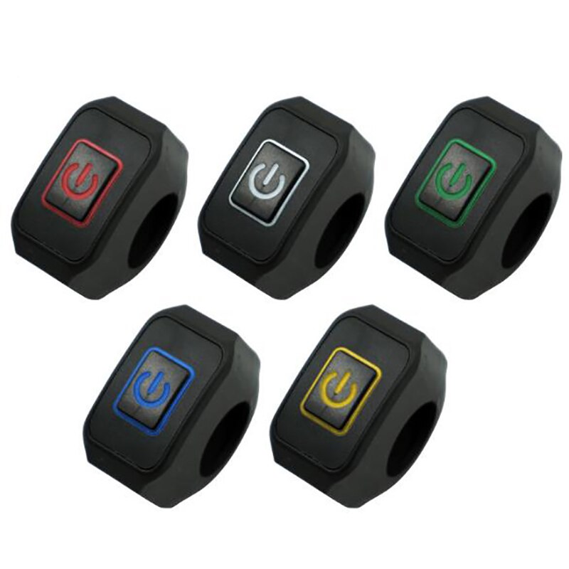22mm 7/8 & #39 ;& #39 ; motorcykel styr switch øjeblikkelig knap til elektrisk star kill vandtæt kontrol kontakt knap med led lys