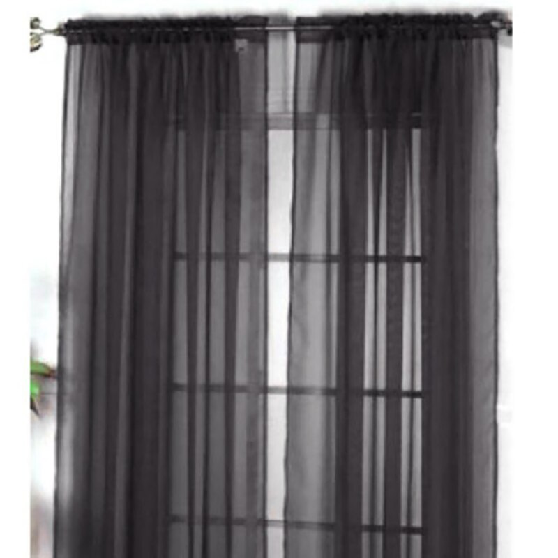 Enfärgad voile skir gardin panel fönstergardiner 100*200cm rosa gula: No18