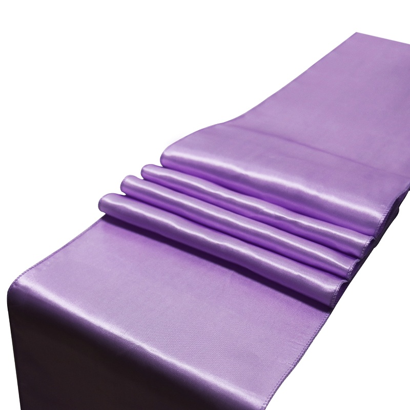 30 cm x 275 cm Banchetto di nozze corridore da tavolo in raso Tovaglia da pranzo Festa di nozze Decorazioni da tavola di lusso in tinta unita romantiche