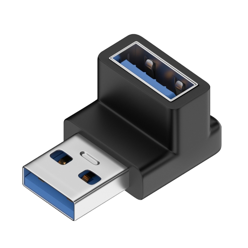 NNBILI 90 Przedłużacz USB 3.0 pod kątem prostym Kolanko w górę Złącze USB 10 Gb/s do komputera PC Przedłużacz wtyczki męskiej na żeńską: Rose Gold