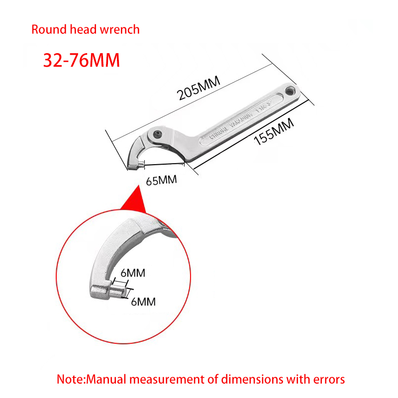 Adjustable Wrench Hook Spanner Square/Round Head CR-V Spanner For Round Bolt Maintenance Dismantling Tools 19-51/32-76/51-120mm: green