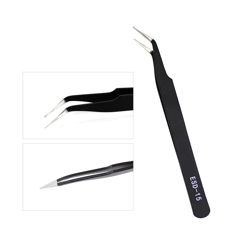 Nail Art Rhinestones Tweezers Stainless Steel Curved Straight Tweezer Nipper Picking Sequins Beads Stickers Nail Art Tool: Light Grey