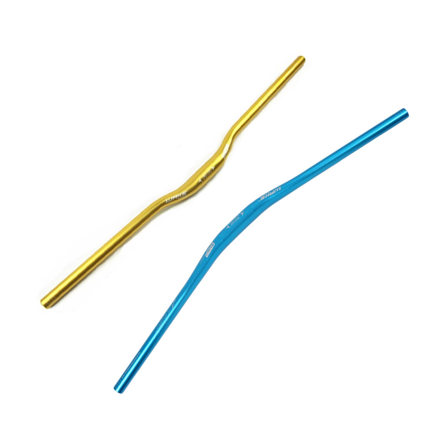 WAKE 2 Pcs 31.8 X 780 Mm MTB Mountain Bike Bicycle Aluminum Alloy Riser Handlebar, Gold & Blue