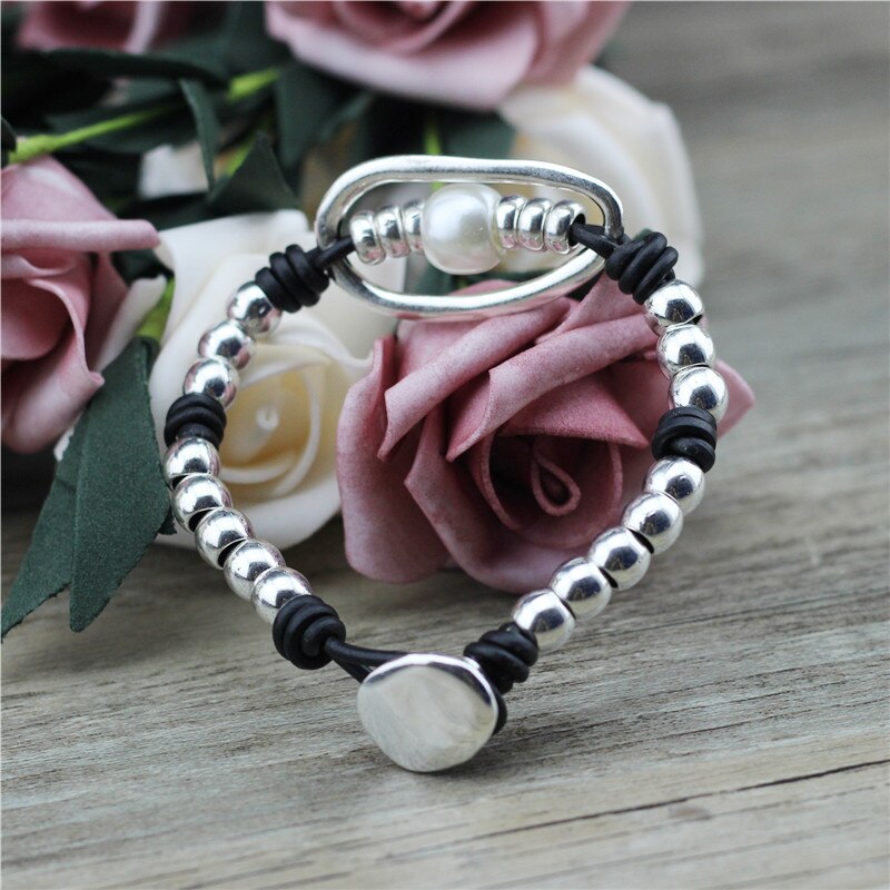 Anslow Vintage Unieke Charms Handgemaakte Diy Kralen Lederen Boog Gevlochten Mannelijke Vrouwelijke Armbanden Sieraden LOW0809LB