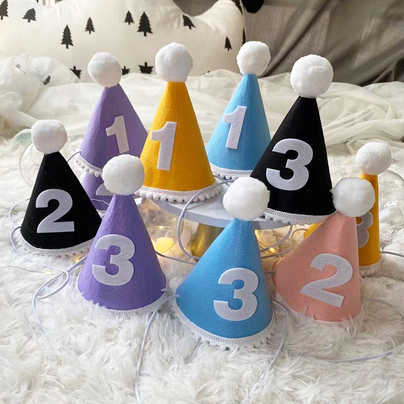 Chapeau couronne d'anniversaire pour enfants, coiffe princesse Prince, décoration de fête prénatale, fournitures pour fête d'anniversaire, 1/2/3 ans