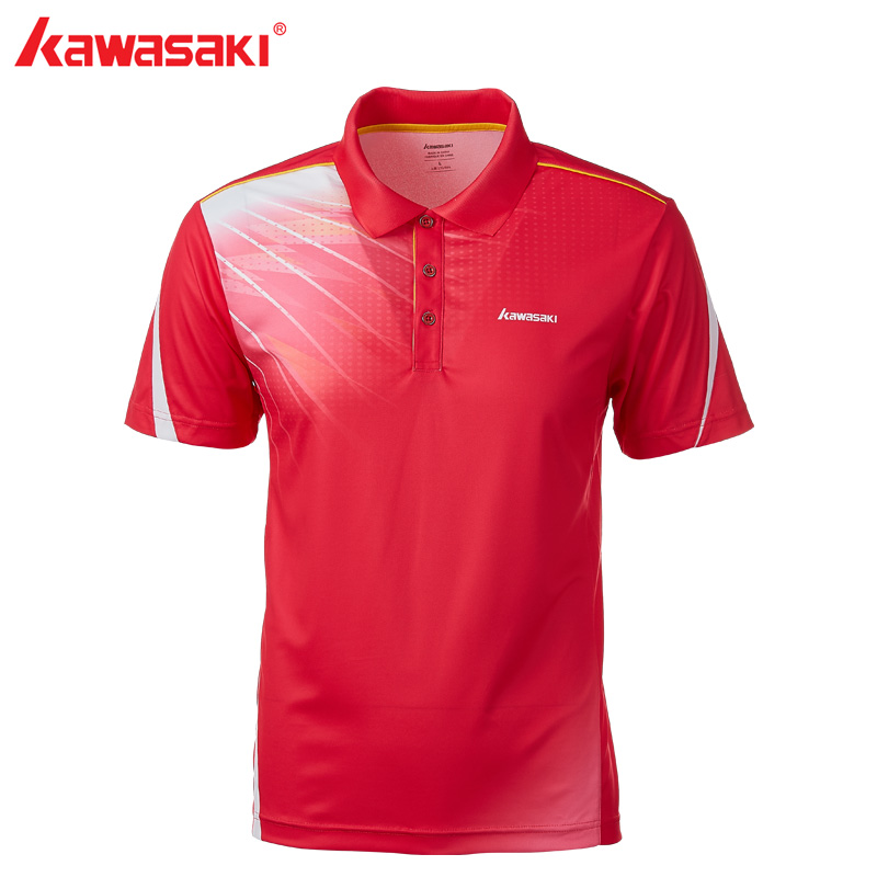 Camisetas De Polo para hombre KAWASAKI, camiseta de secado rápido 100% poliéster para mesa de tenis, ropa deportiva con botones ST-T1011: Rojo / M