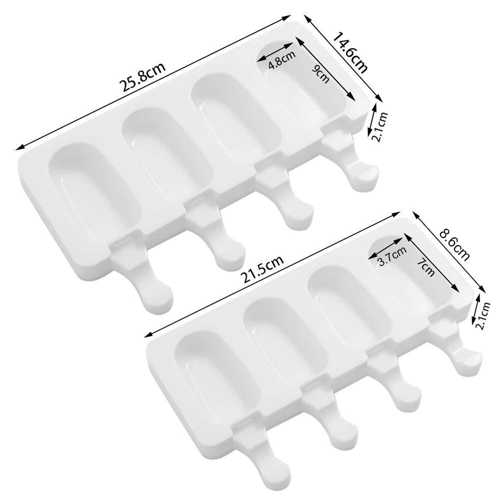 Hjemmelavet fødevaregodkendt silikone isforme 2 størrelse ispinde forme fryser isbar forme maker med ispinde