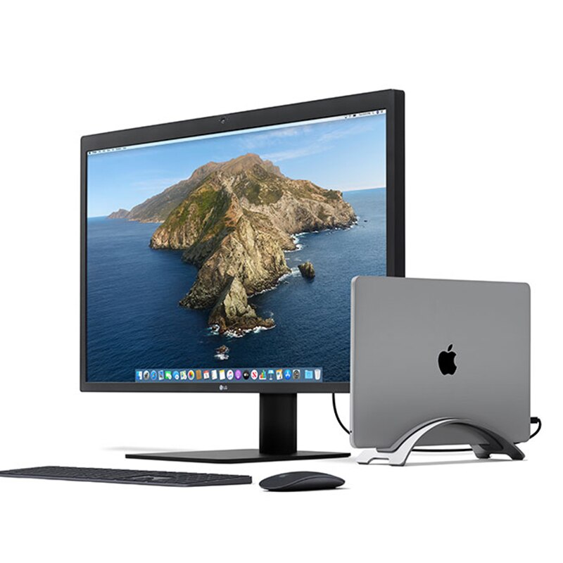 Aluminum Alloy Space-saving Laptop Vertical Stand Desktop Erected Holder for MacBook Pro Air Retina