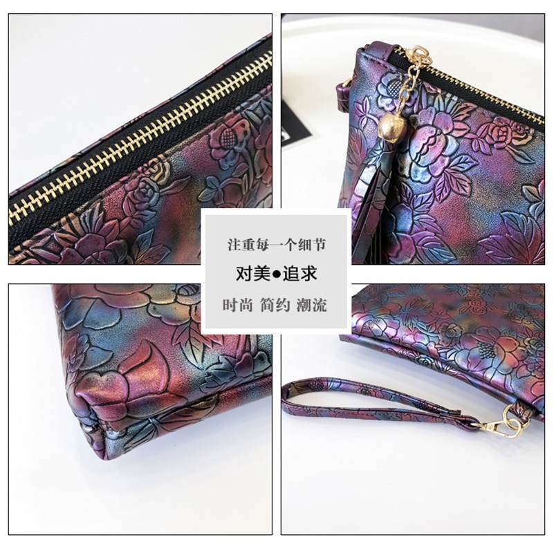 Womens Bags Handbags Floral Large Clutch Purses and Handbags Faux Leather Ipad Fit Long Strap Women Messenger Envelop Shoulder B