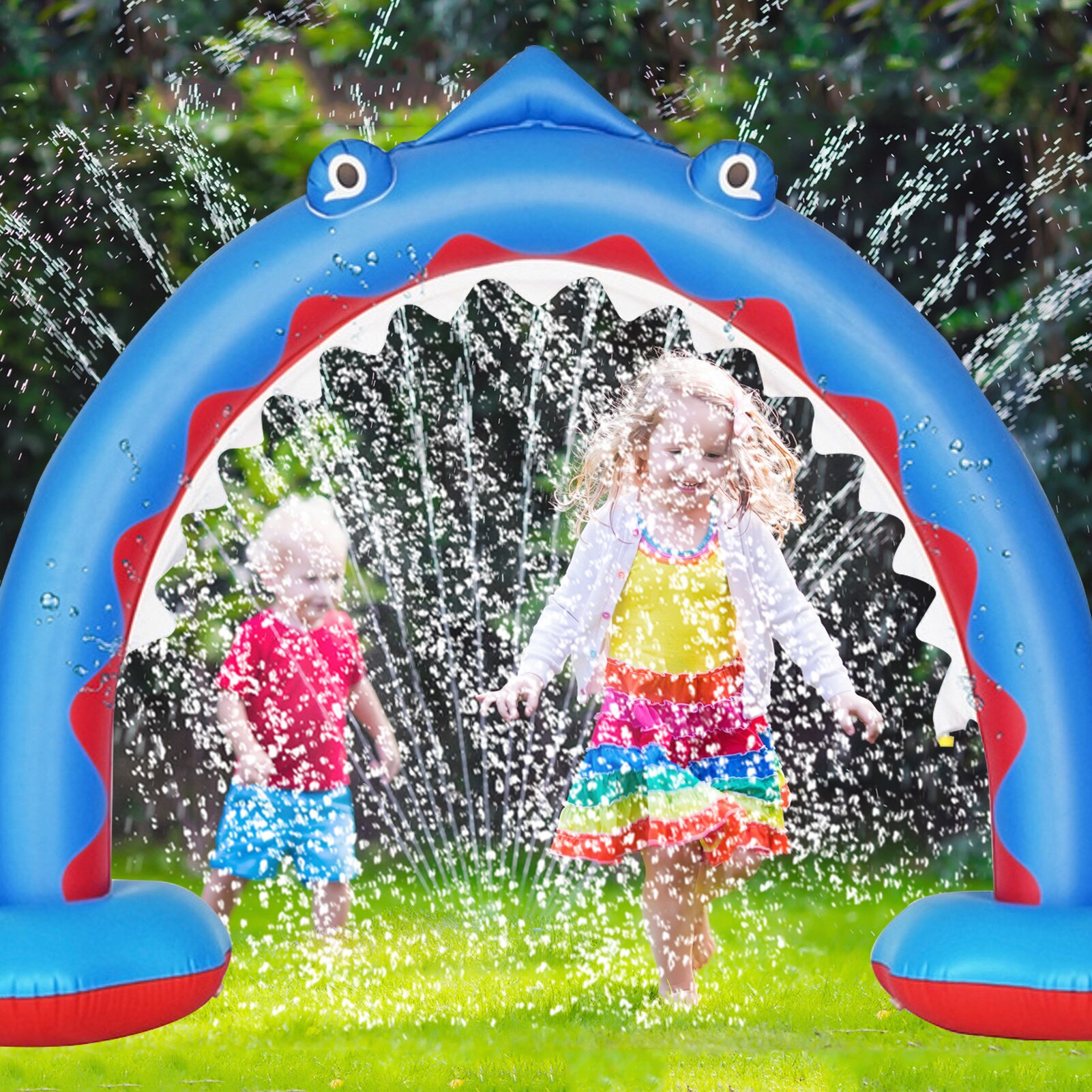 Zomer Strand Opblaasbare Spray Water Opblaasbare Haai Sprinkler Outdoor Water Spel Speelgoed Boog Sprinkler Achtertuin Gazon Kinderen Spelen Speelgoed