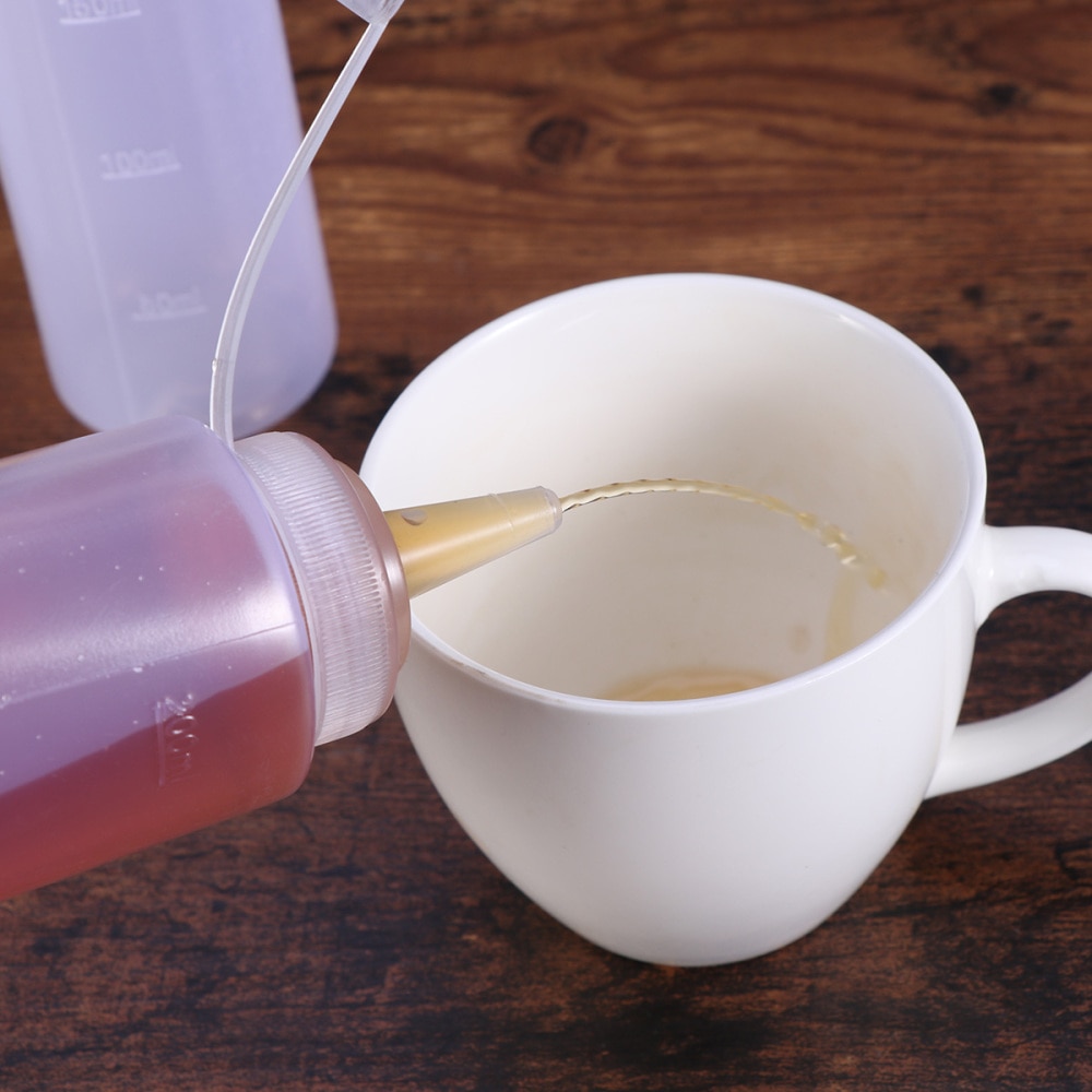 4 stk 230ml 8oz plastpresse sprut krydderflasker med lokk på hetten toppdispensere til ketchup sennepsauser ol
