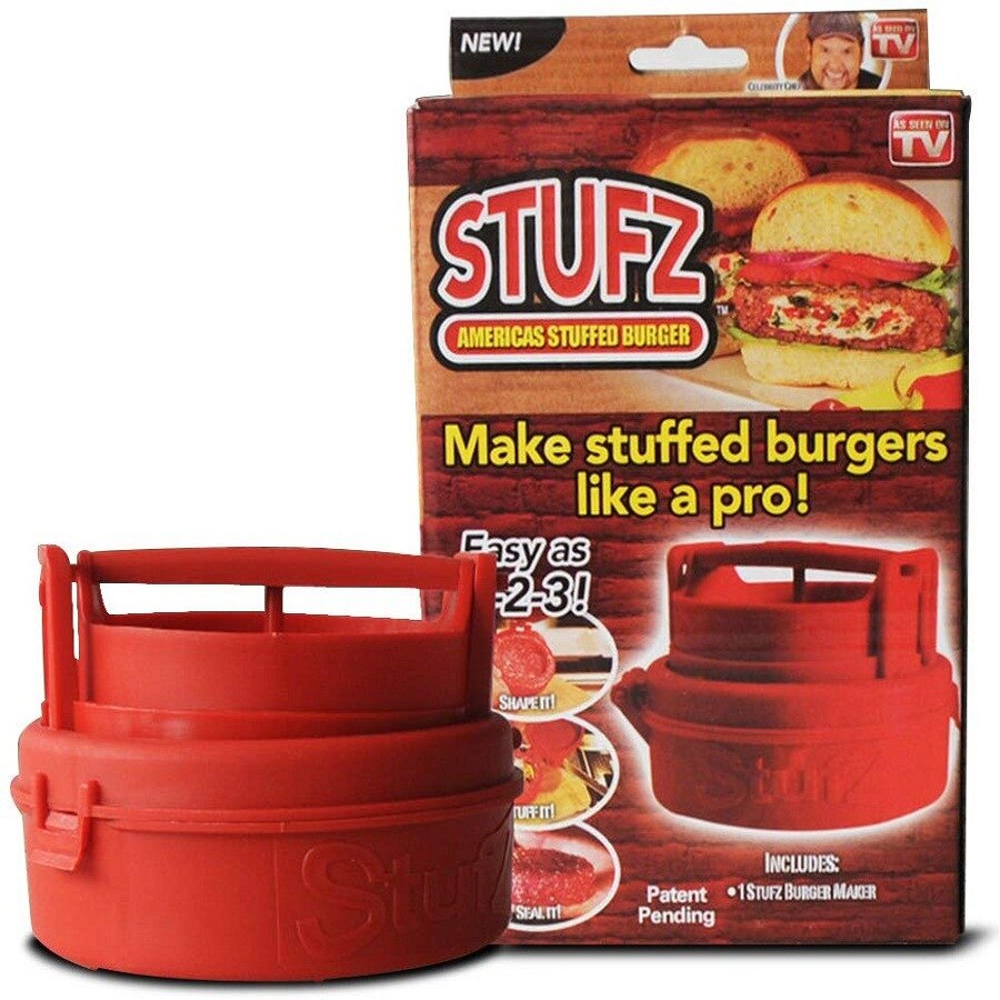 Manual Meat Press Red Household Hamburger DIY Mold Chef Cutlets Meat Press Mold Kitchen DIY Supplies Two Packages