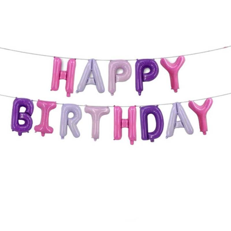 Fargerik gratulerer med dagen bunting bannere 1st bursdagsballonger fest blå rosa 16 tommers aluminiumsdekor folie bokstaver festrekvisita: Mørkeblå