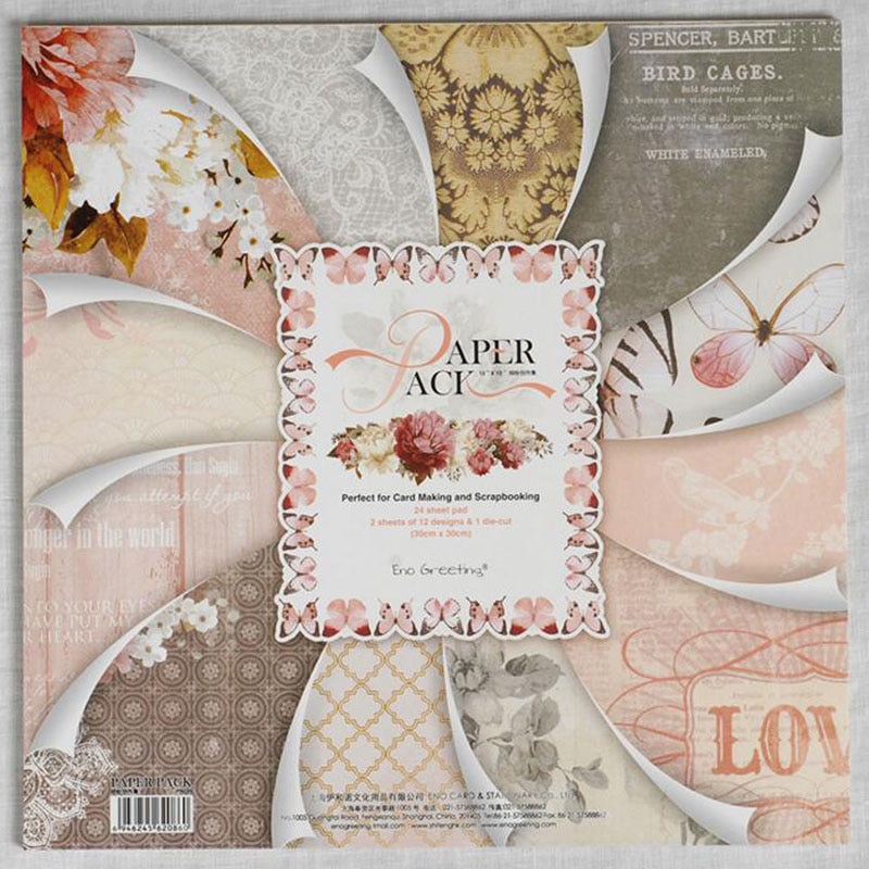 Betoverend mooi bedrukt patroon decoratief scrapbookpapier set  of 24 vellen diy handgemaakte achtergrond fotoalbum knutselpapier