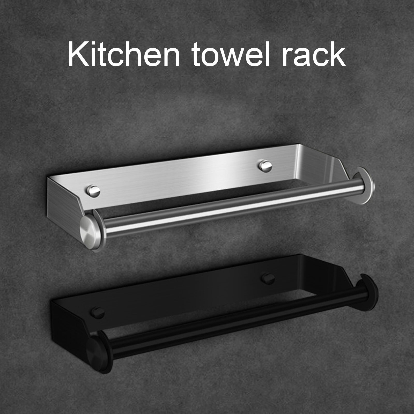 304 Kitchen Roll Paper Rack Wall Hanging Bathroom Roll Paper Holder Multi-function 304 Stainless Steel Bathroom Paper Towel Rack