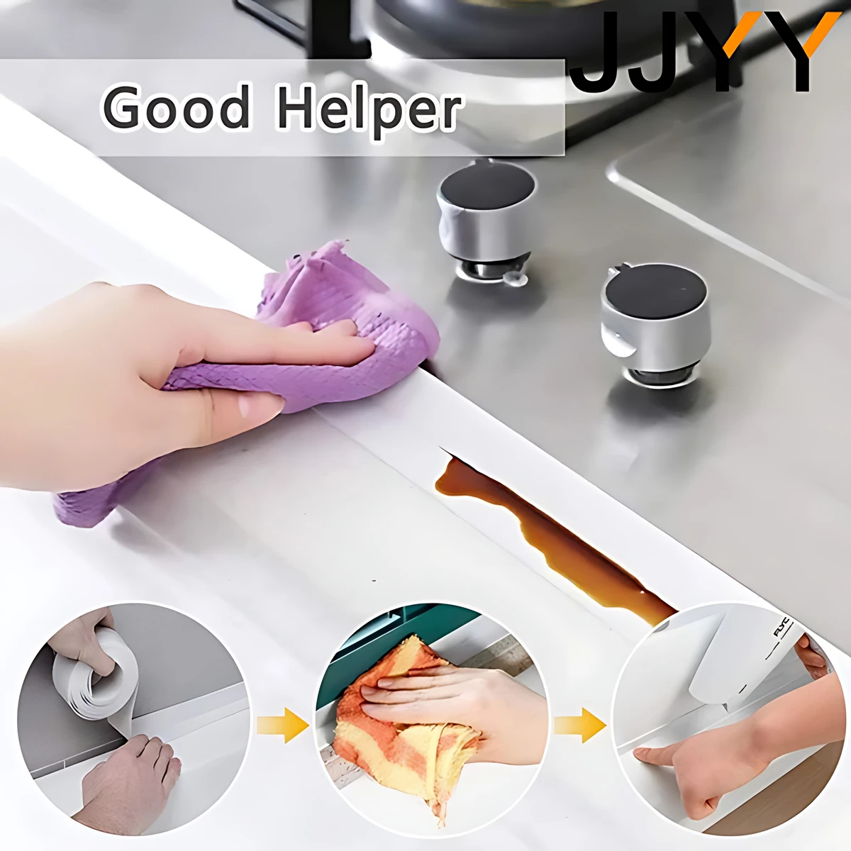 Cinta de sellado autoadhesiva, cinta de sellado para juntas y bañera para ventanas, puertas, baños, cocinas, baños, huecos y azulejos, 1 ud.