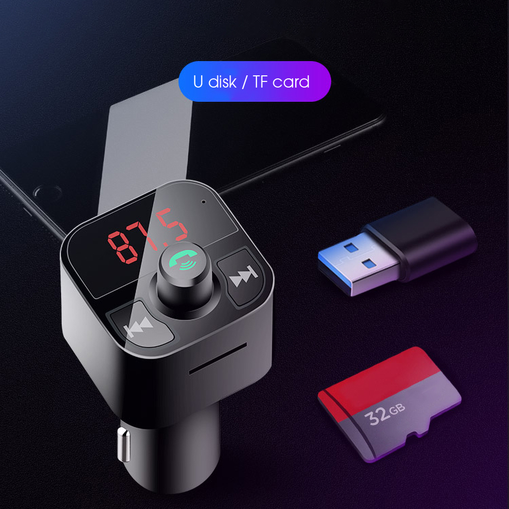 Kebidu auto-kit für  mp3 spieler, freisprecheinrichtung, bluetooth, 5.0 fm sender, dual-usb-autoladegerät, unterstützung für u-disk-musikwiedergabe, fm-modulator