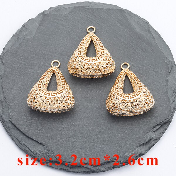 YEGUI M831, accessori dei monili, 18k oro placcato, 0.3 micron, ciondolo fai da te, fatto a mano, fascini, fascini di diy orecchini, monili che fanno, 6 pz/lotto: M83102