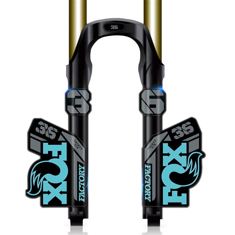 Fox Float Fabriek 36 Am Mountainbike Vork Stickers Mtb Mountain Fox Float 36 Laatste Voorvork Decals: lakeblue gry blk btm