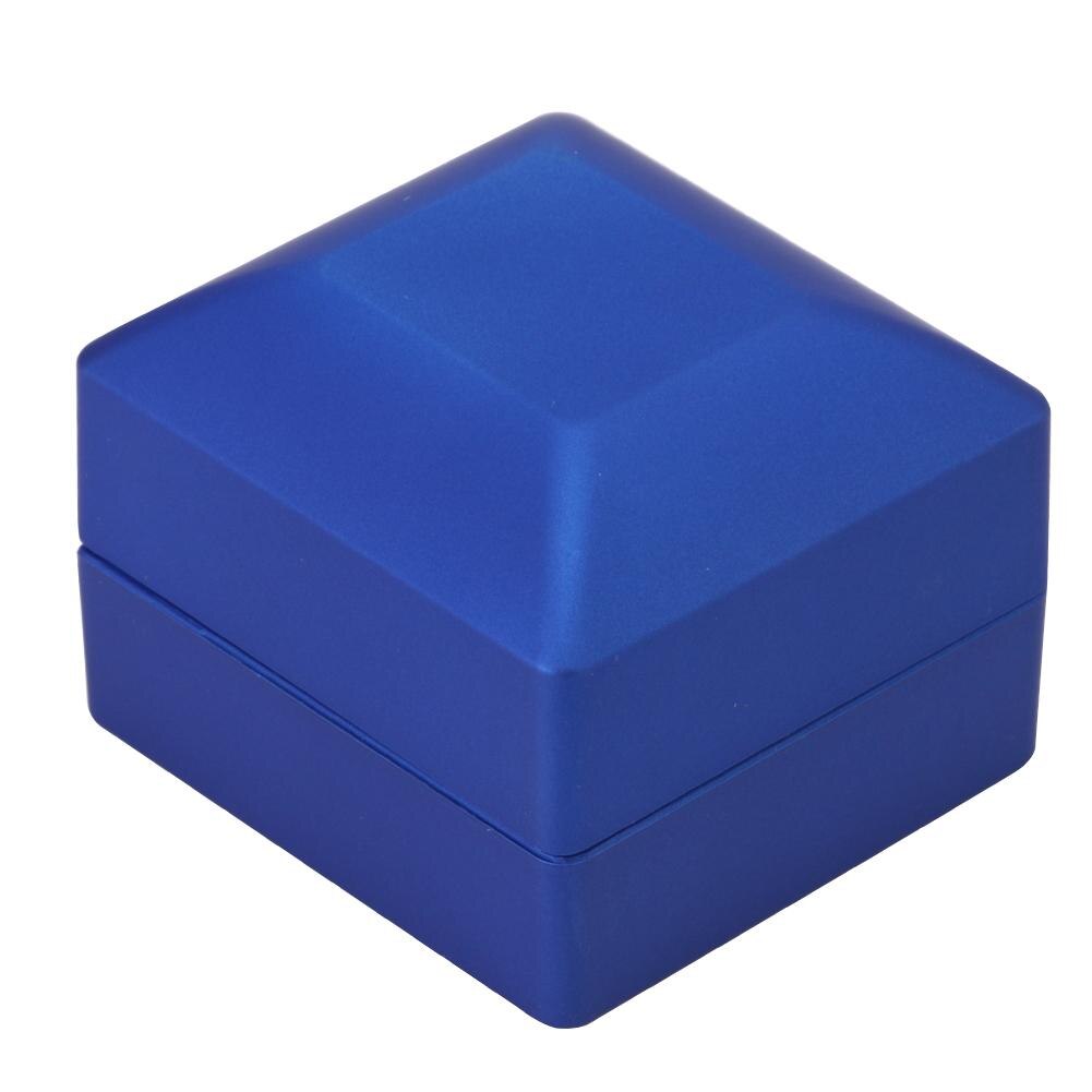 Led Lighted Earring Ring Box Wedding Engagement Jewelry Display Case Proposal Ring Box Packaging Box Ring Storage: Blue