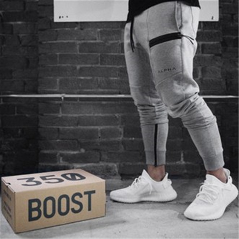 US Men Casual Sport Long Pants Slim Fit Trousers Running Joggers Gym Sweatpants: XL / Gray