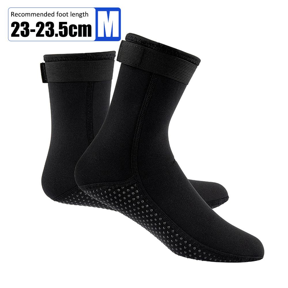 3mm Neoprene Diving Socks Boots Water Shoes Anti Slip Beach Warm Wetsuit Shoes Snorkel Surfing Swim Socks for Men Women: BK1-M