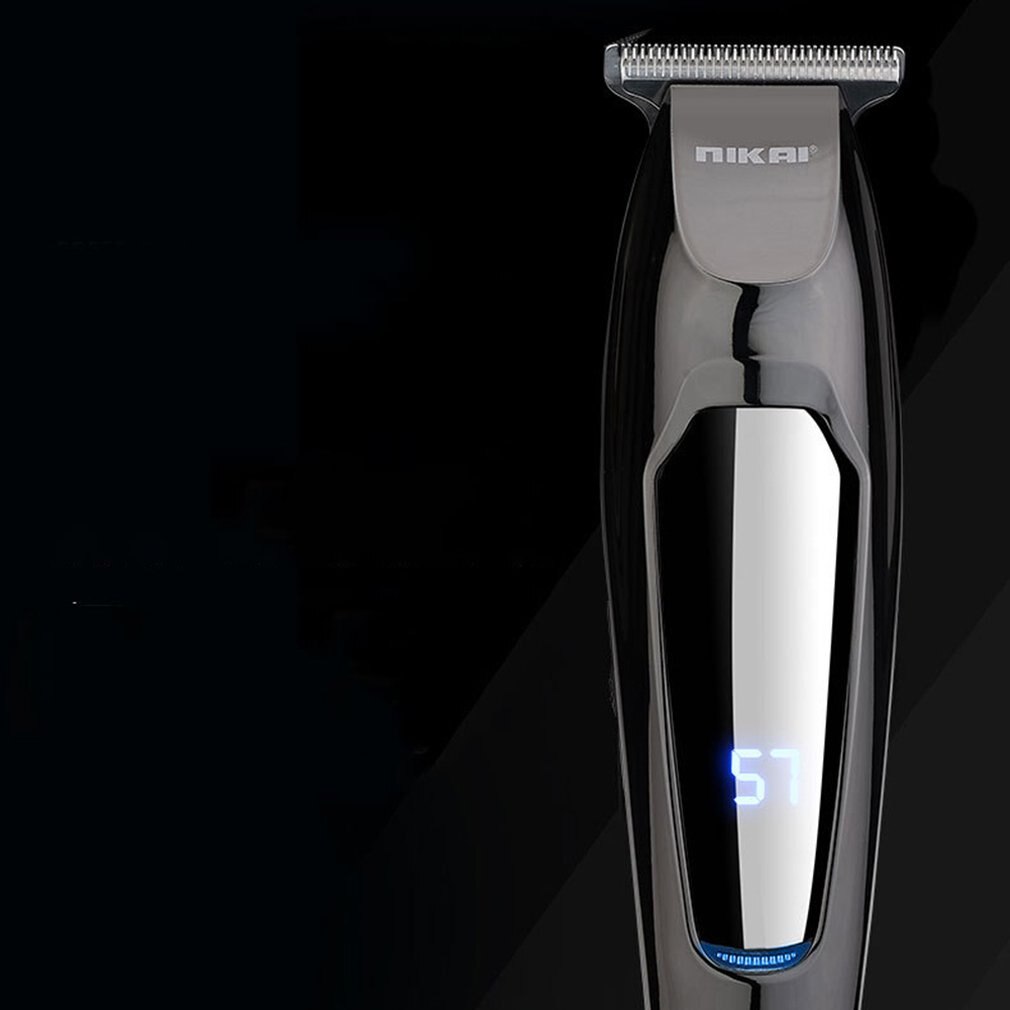 Lcd affichage numérique tondeuse à cheveux tête d'huile pousser blanc électrique tondeuse Salon de coiffure coupe de cheveux sculpture petit Fader