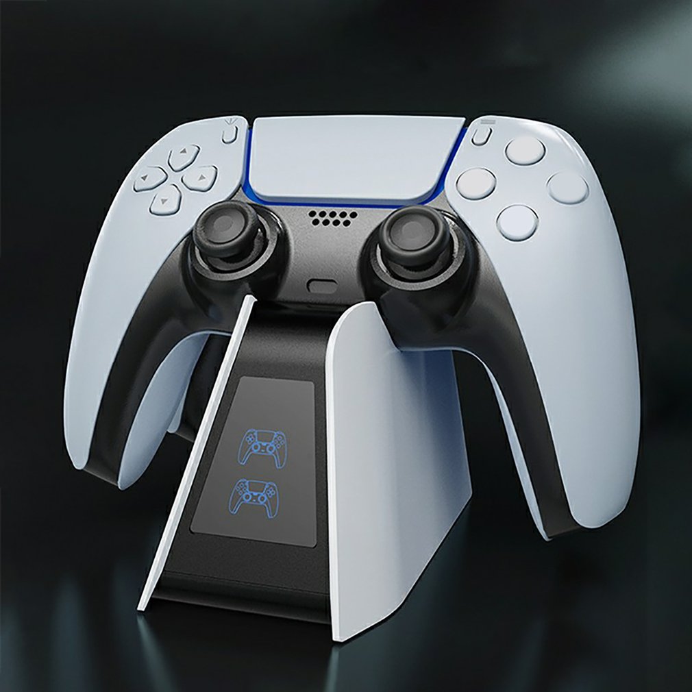 Schnellladestation für  ps5- griff-ladegeräte mit selbst mitgeliefertem kabelbaum, schneller ladeleitfähigkeit und led-ladeanzeige