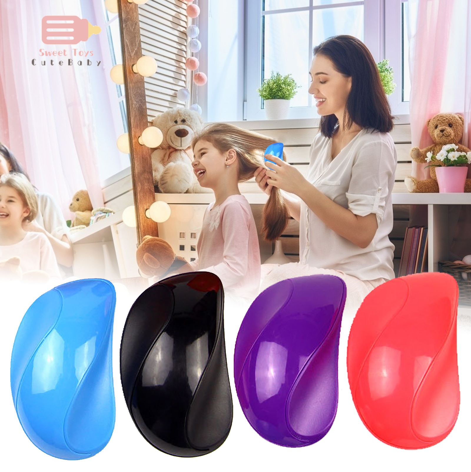 Style Handle Detangling Comb Tangle Hair Brush Mouse Comb Magic Straightening Combs Salon Styling Tamer Tool