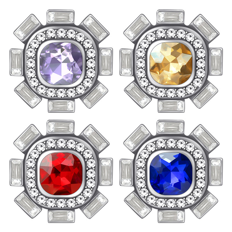 Kz3502 vierkante strass kristal schoonheid 20mm drukknopen passen diy 18mm drukknopen armband drukknopen kerst sieraden