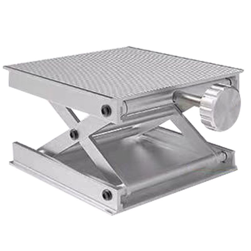 Rustfrit stål justerbar løftebord lab løftestativ rack platform  w91b: Default Title