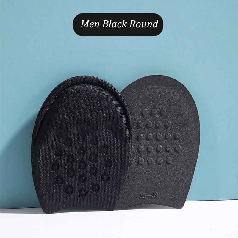 1 paar Einlegesohlen für Schuhe Einsätze Vorfuß Einsatz Sohle Kissen Reduzieren Schuh Größe Füllstoff Frau High Heels Schmerzen Relief Schuh pads: Men Black Round