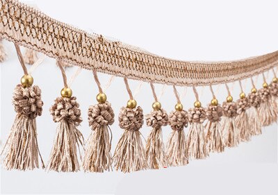 Rideau à franges avec des perles en cuivre en métal de 1M, bricolage soi-même, pour robe latine, rideau de vêtement, accessoires de couture décoratifs, ruban d'habillage: B