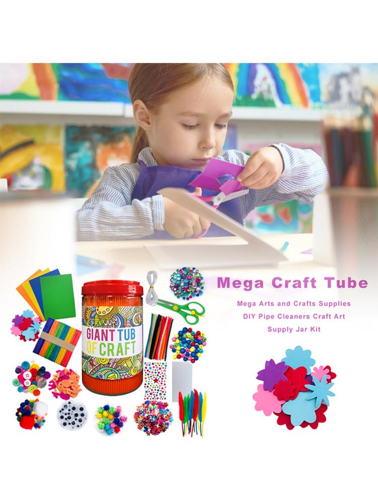 Mega Arts And Crafts Supplies DIY Pipe Cleaners Craft Art Supply Jar Kit DIY Handmade Material Package Material Combination