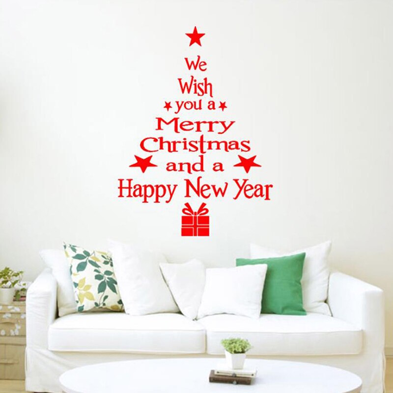 Removable Wallpaper Merry Christmas Tree Wall Stickers For Walls In Rolls Art Vinyl Decal Home Window Decor